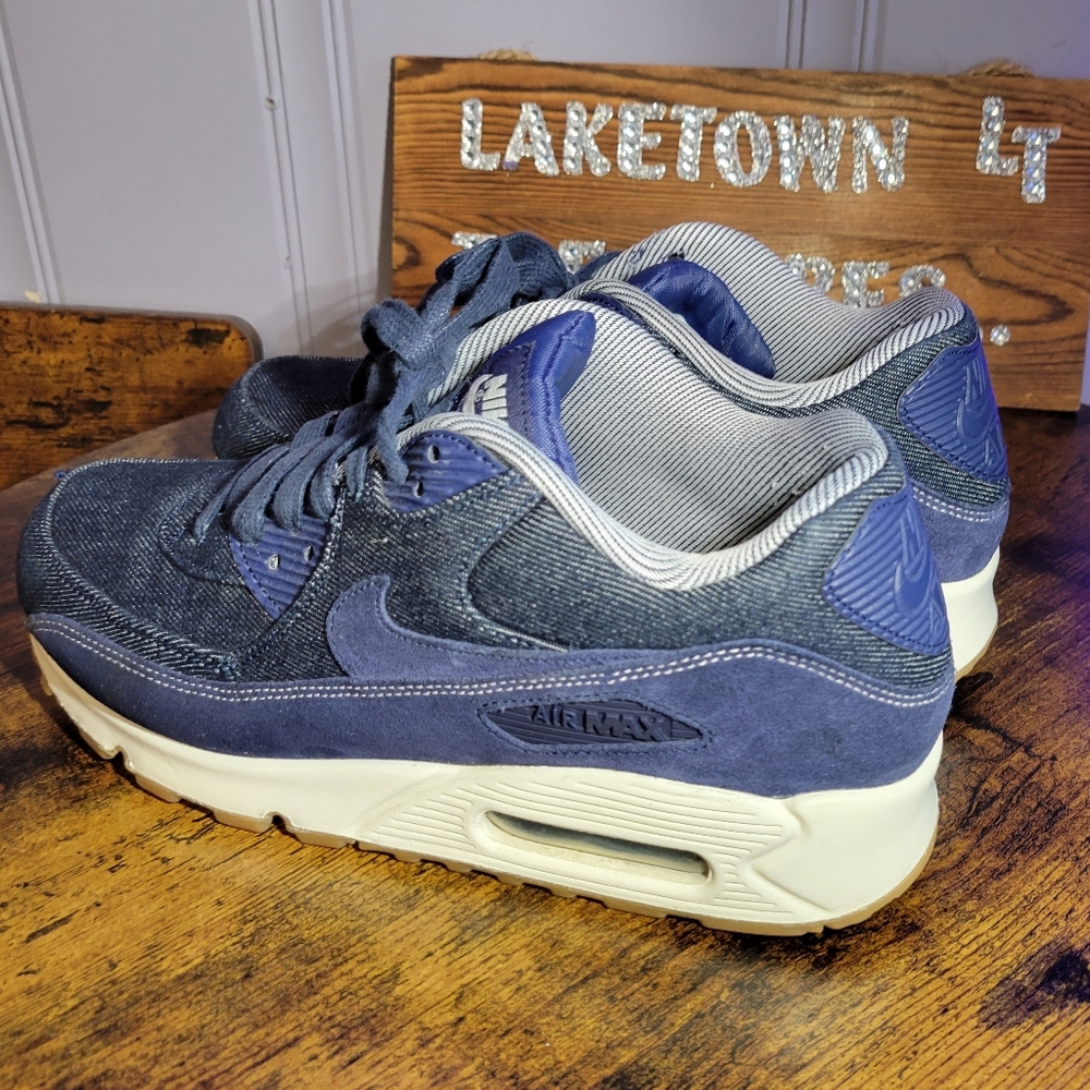 Nike Air Max 90 SE size 9 Womens Denim Bianary Blue/White Gum Sneakers w/ Soles - Picture 8 of 14
